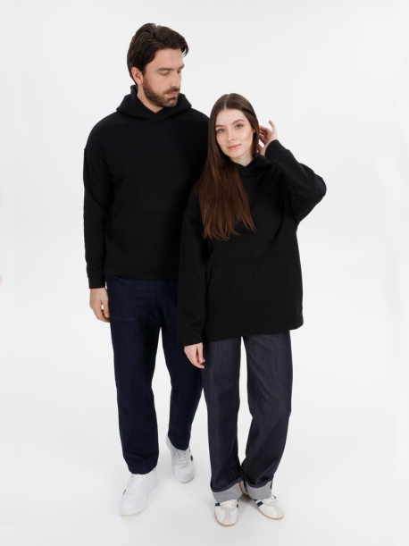 Худи оверсайз унисекс Snuggie, черное, размер XS/S (Изображение 12)