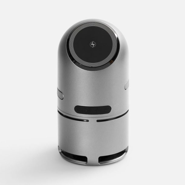 Bluetooth-колонка с беспроводной зарядкой Droid, серая (Изображение 3)
