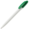 Ручка шариковая BAY, белый корпус/зеленый клип, непрозрачный пластик (Изображение 1)