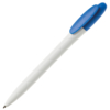 Ручка шариковая BAY, белый корпус/лазурный клип, непрозрачный пластик (Изображение 1)