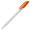 Ручка шариковая BAY, белый корпус/оранжевый клип, непрозрачный пластик (Изображение 1)