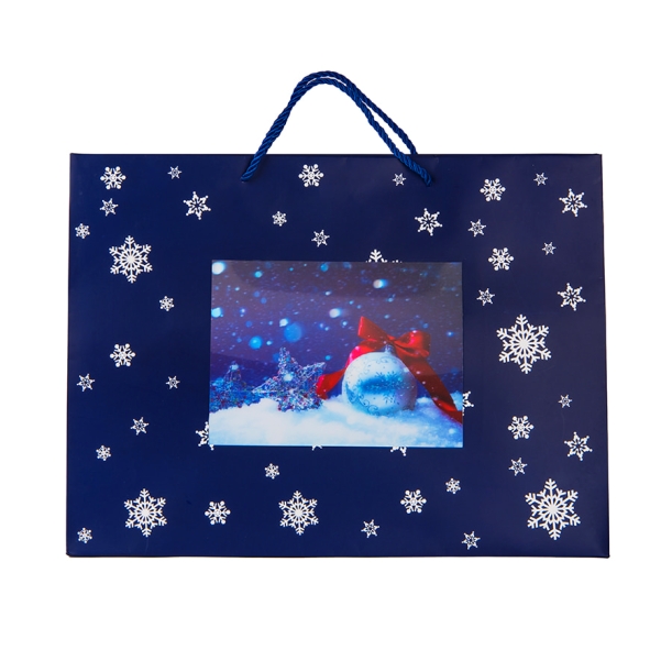 Пакет малый   BLUE WONDER 32*27*11 см, синий (Изображение 1)