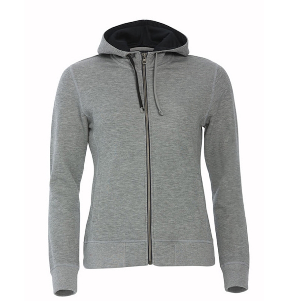 Толстовка женская Classic Hoody Full Zip, серый меланж_2XL, 85% хлопок, 15% вискоза, 300 грм2 (Изображение 1)