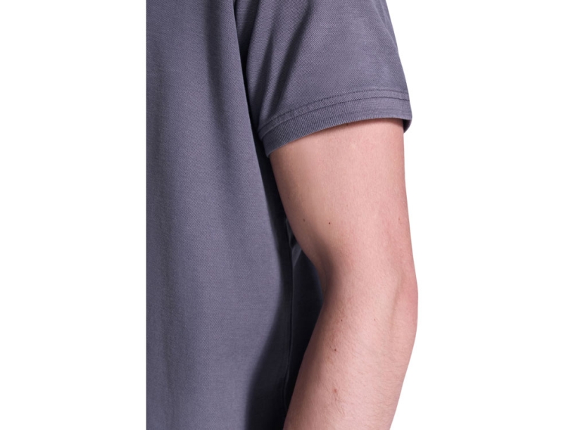 Рубашка поло Cobain, унисекс (серо-голубой выстиранный) 2XL (Изображение 7)