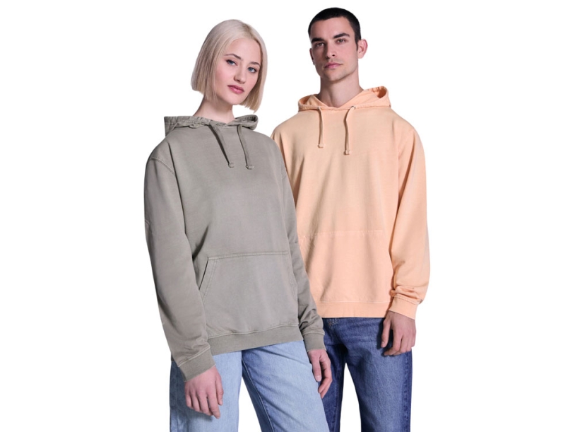 Толстовка с капюшоном Kenia, унисекс (розовый выстиранный) 3XL (Изображение 8)