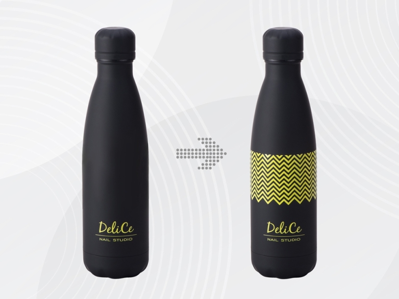 Вакуумная термобутылка Vacuum bottle C1, soft touch, 500 мл, черный, с УФ печатью (Изображение 1)