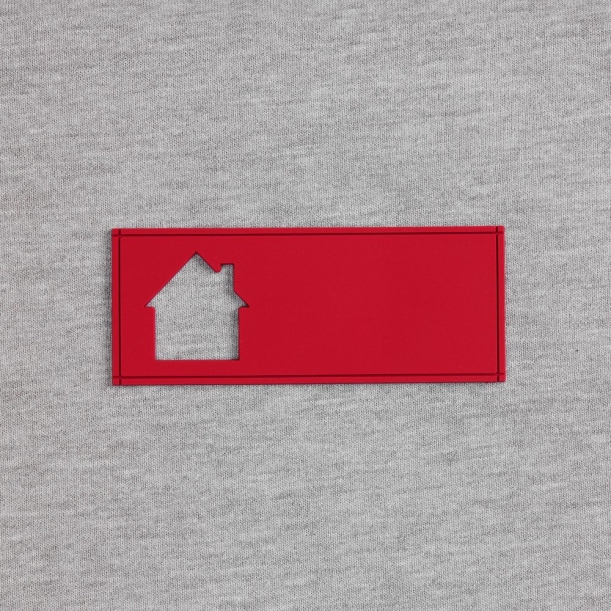Лейбл из ПВХ с вырезом «Дом», красный (Изображение 2)