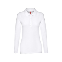 Рубашка-поло женская BERN WOMEN, д/р, белый, 2XL, 100% хлопок, плотность 210 г/м2