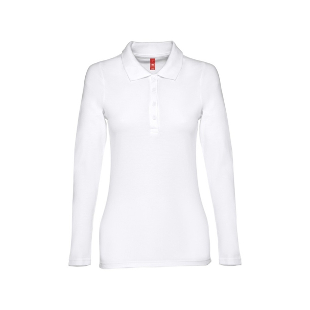 Рубашка-поло женская BERN WOMEN, д/р, белый, 2XL, 100% хлопок, плотность 210 г/м2 (Изображение 1)