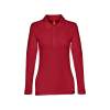 Рубашка-поло женская BERN WOMEN, д/р, бордовый, 2XL, 100% хлопок, плотность 210 г/м2 (Изображение 1)