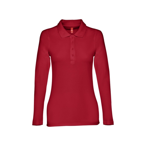 Рубашка-поло женская BERN WOMEN, д/р, бордовый, 2XL, 100% хлопок, плотность 210 г/м2 (Изображение 1)