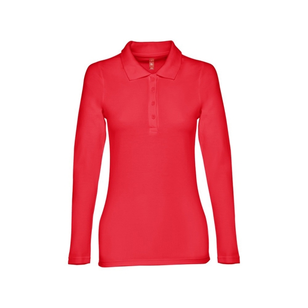 Рубашка-поло женская BERN WOMEN, д/р, красный, 2XL, 100% хлопок, плотность 210 г/м2 (Изображение 1)