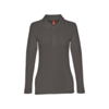 Рубашка-поло женская BERN WOMEN, д/р, серый, 2XL, 100% хлопок, плотность 210 г/м2 (Изображение 1)