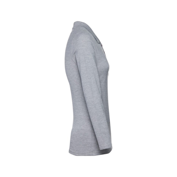 Рубашка-поло женская BERN WOMEN, д/р, серый меланж, 2XL, 85% хлопок, 15% вискоза, плотность 210 г/м2 (Изображение 2)