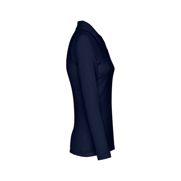 Рубашка-поло женская BERN WOMEN, д/р, тёмно-синий, 2XL, 100% хлопок, плотность 210 г/м2 (Изображение 2)