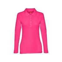 Рубашка-поло женская BERN WOMEN, д/р, фуксия, 2XL, 100% хлопок, плотность 210 г/м2