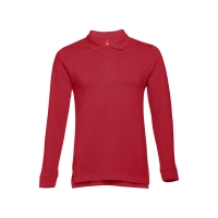 Рубашка-поло мужская BERN, д/р, бордовый, 3XL, 100% хлопок, плотность 210 г/м2