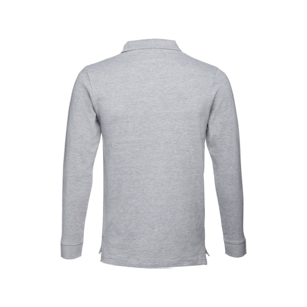 Рубашка-поло мужская BERN, д/р, серый меланж, 3XL, 85% хлопок, 15% вискоза, плотность 210 г/м2 (Изображение 3)