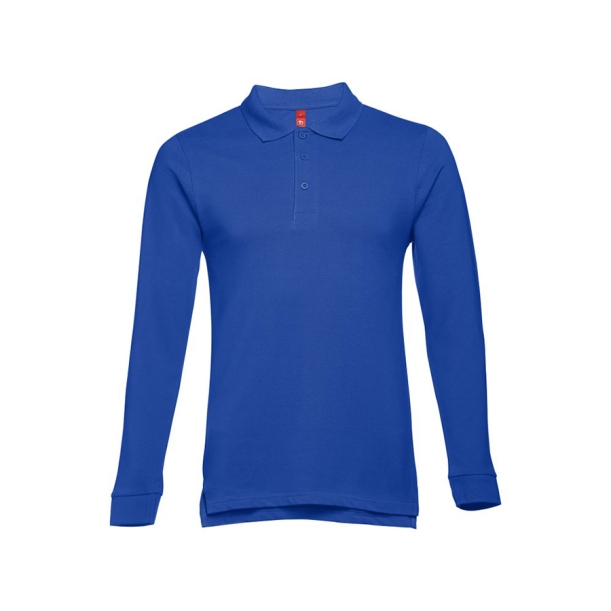 Рубашка-поло мужская BERN, д/р, синий, M, 100% хлопок, плотность 210 г/м2 (Изображение 1)