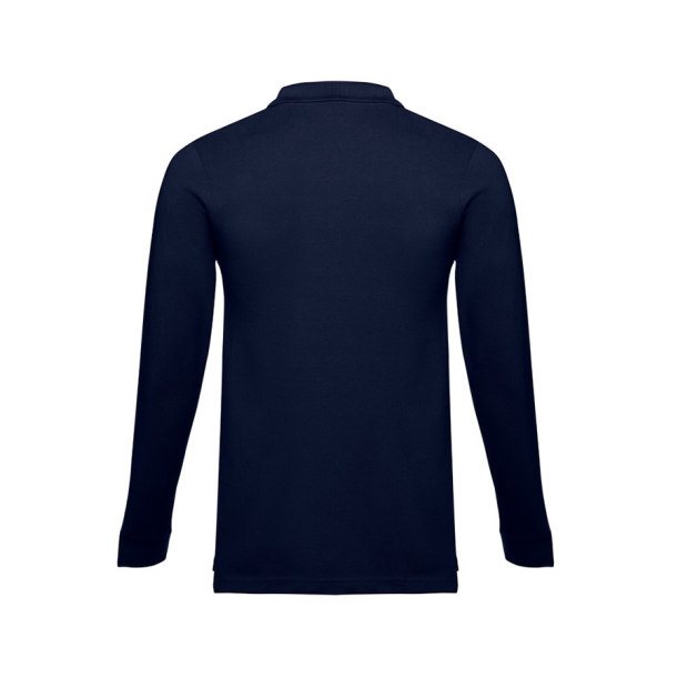 Рубашка-поло мужская BERN, д/р, тёмно-синий, 2XL, 100% хлопок, плотность 210 г/м2 (Изображение 3)