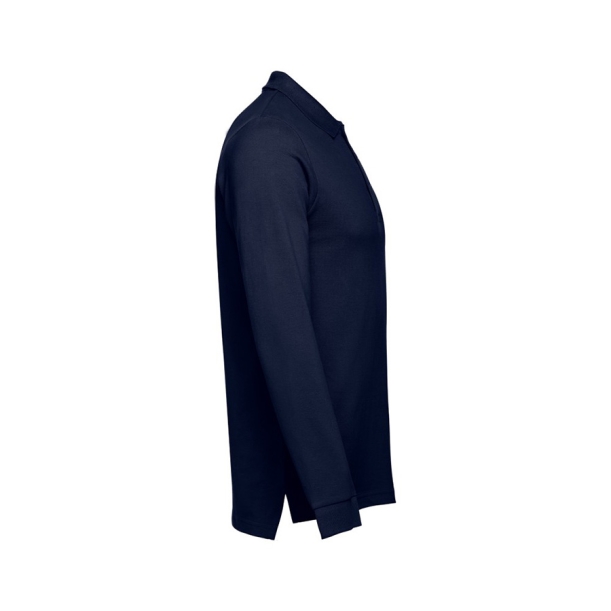 Рубашка-поло мужская BERN, д/р, тёмно-синий, 3XL, 100% хлопок, плотность 210 г/м2 (Изображение 2)