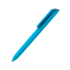 Ручка шариковая FLOW PURE, бирюзовый корпус/прозрачный клип, покрытие soft touch, пластик (Изображение 1)