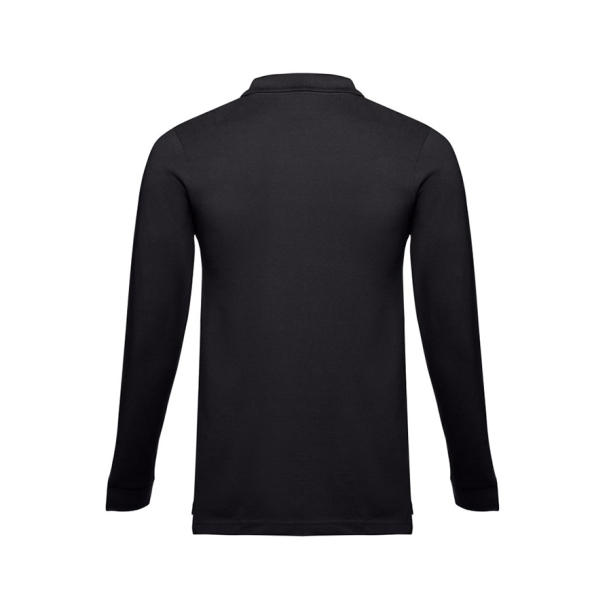 Рубашка-поло мужская BERN, д/р, чёрный, 5XL, 100% хлопок, плотность 210 г/м2 (Изображение 3)