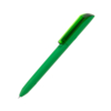 Ручка шариковая FLOW PURE, зеленый корпус/прозрачный клип, покрытие soft touch, пластик (Изображение 1)