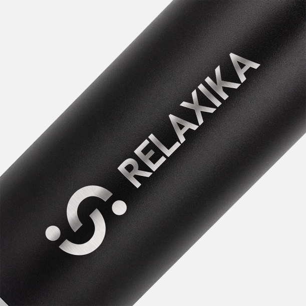 Термос Relaxika 1200 со стикерпаком, черный (Изображение 7)
