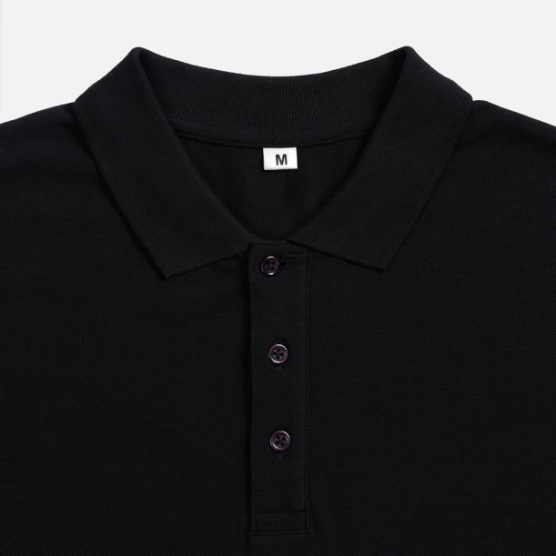 Рубашка поло унисекс Tervise, черная, размер XXL (Изображение 3)
