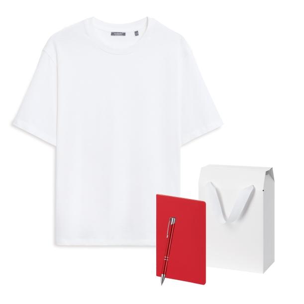 Набор с одеждой RUST (футболка, блокнот, ручка), белый/красный, XL/2XL (Изображение 1)