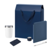 Подарочный набор Welcome Pack Premium, синий (термокружка, колонка, ежедневник, ручка, ЗУ, коробка-пакет) (Изображение 1)