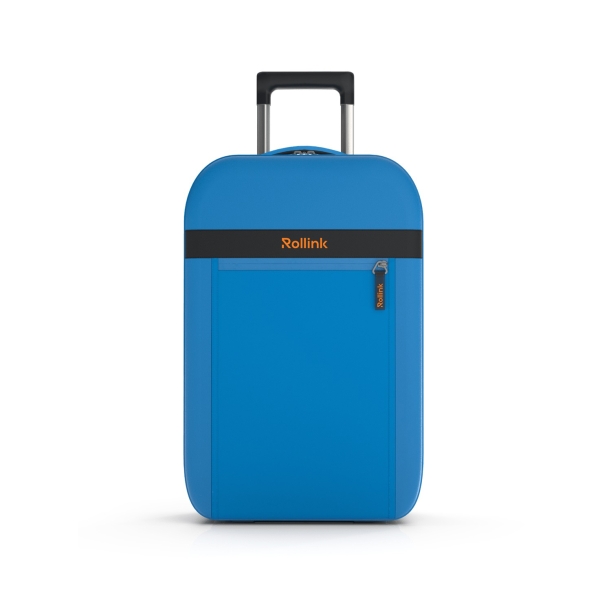 Чемодан складной Rollink Aura 55x40x20 см, 2 колеса, синий (Изображение 5)