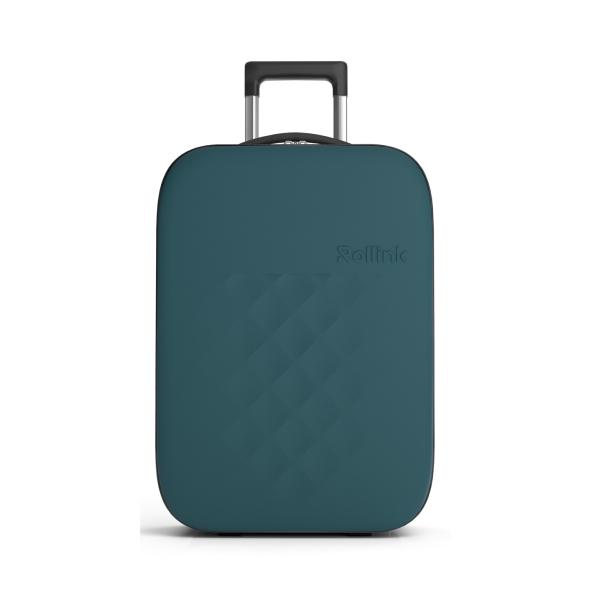 Чемодан складной Rollink Vega II 55x40x20 см, 2 колеса, сине-зеленый (Изображение 5)