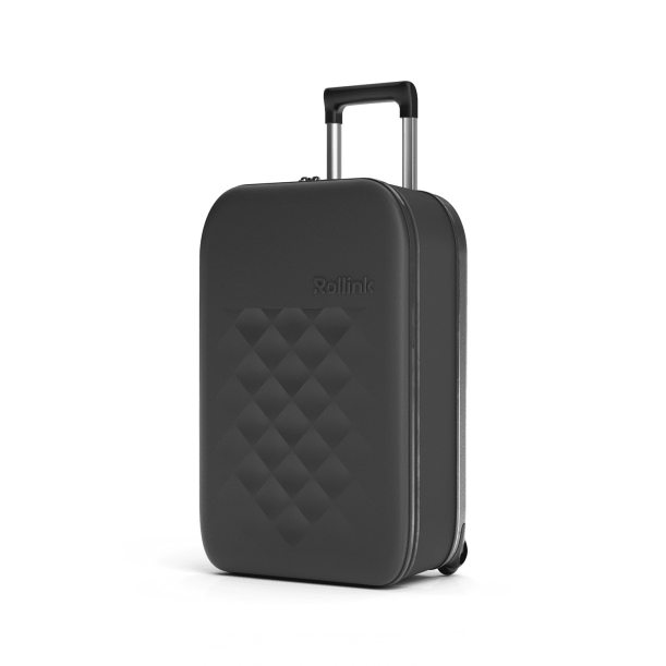 Чемодан складной Rollink Vega II 55x40x20 см, 2 колеса, черный (Изображение 4)