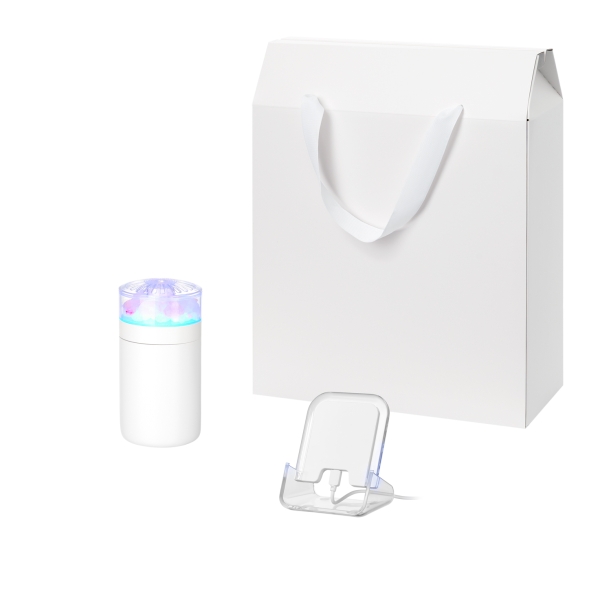 Подарочный набор Crystal, Gloss NEO, белый (увлажнитель воздуха, зарядное устройство) (Изображение 1)