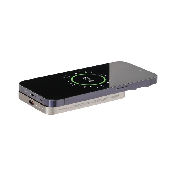 Внешний аккумулятор Artex PD 5000mAh с функцией беспроводной зарядки 15W, титановый (Изображение 8)