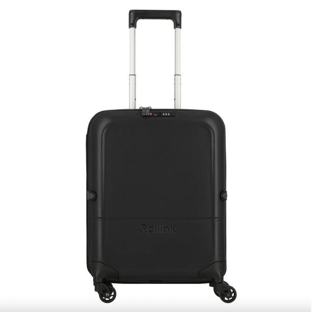 Чемодан складной Rollink FLEX LIGHT 55x40x20 см, 4 колеса, черный (Изображение 1)