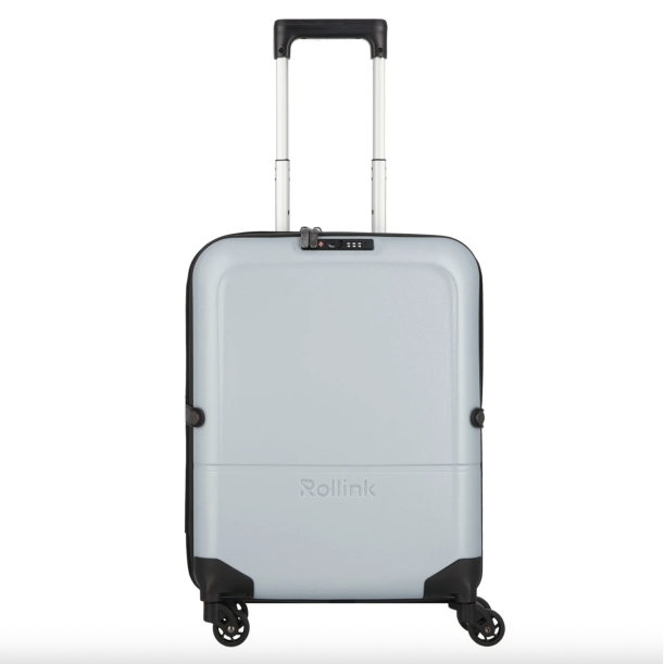 Чемодан складной Rollink FLEX LIGHT 55x40x20 см, 4 колеса, светло-серый (Изображение 1)