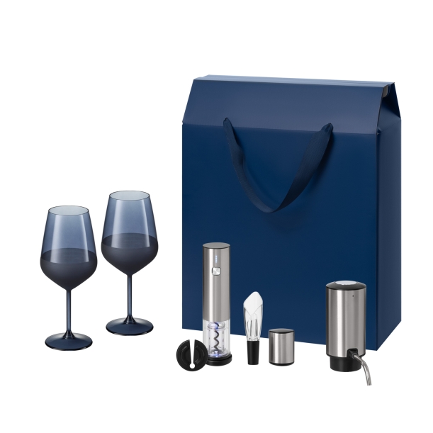Подарочный набор Sapphire, Vintaro, Dante (2 бокала + набор для вина + аэратор) (Изображение 1)