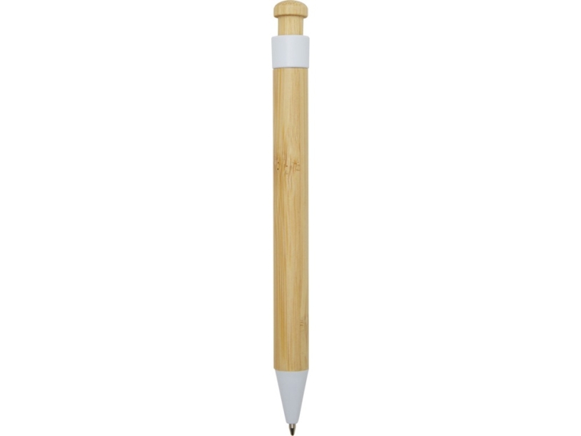 Ручка шариковая из бамбука и переработанной пластмассы Rattan (натуральный/белый)  (Изображение 3)
