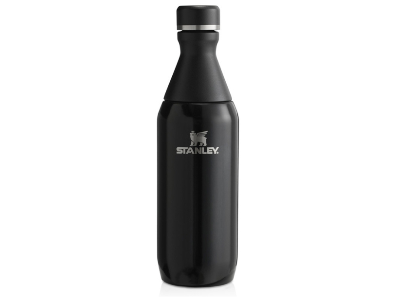 Бутылка для воды Stanley All Day Slim объемом 350 мл - черный глянцевый (черный)  (Изображение 1)