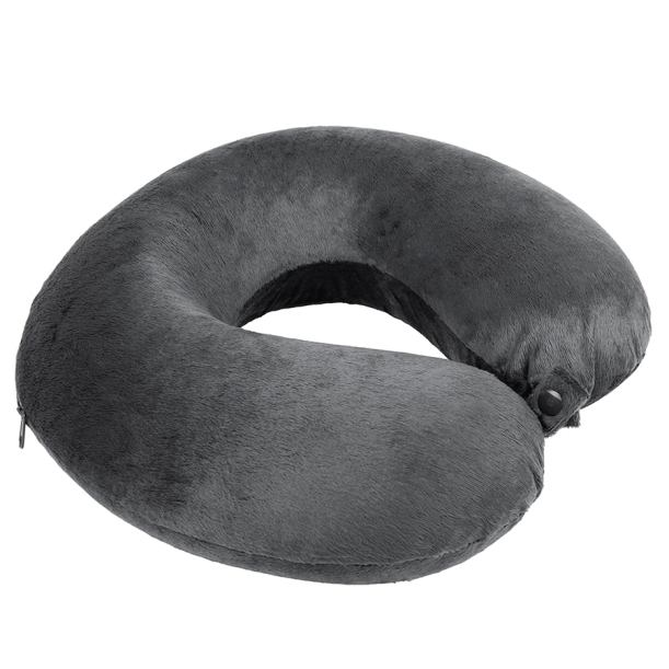 Подушка дорожная  "SOFT"; memory foam, микрофибра,серый (Изображение 1)