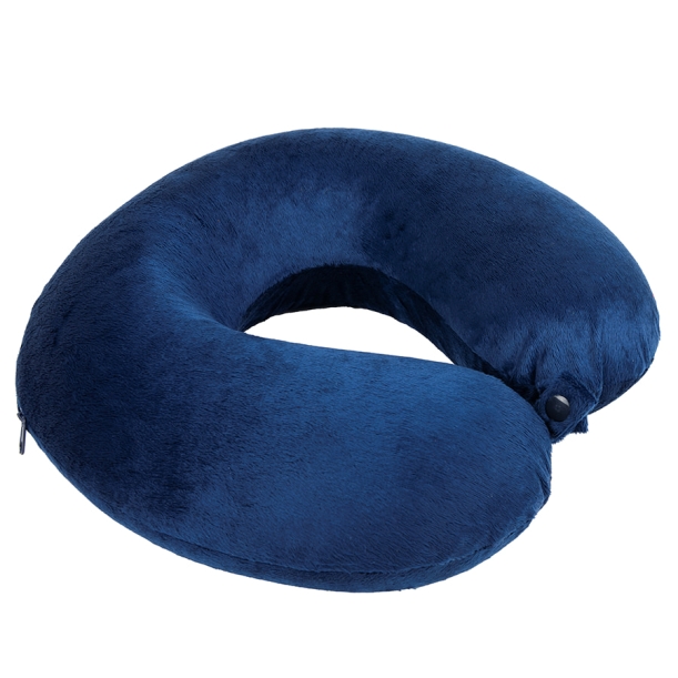Подушка дорожная  "SOFT"; memory foam, микрофибра синий (Изображение 1)