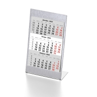 Календарь настольный на 2 года; серебристый; размер 23*10,5 см,сталь, 
