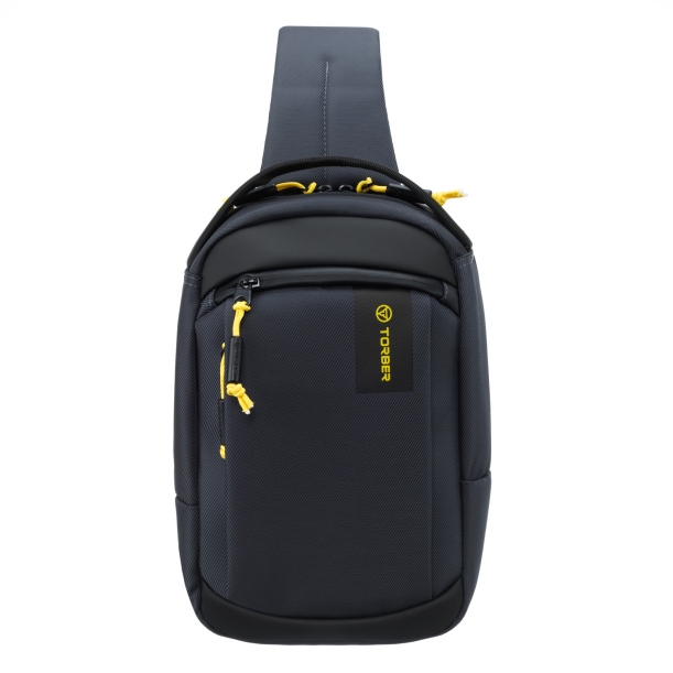 Рюкзак TORBER VOYAGE на одно плечо, серый, полиэстер 900D, 20х10х30 см, 5 л (Изображение 1)