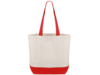 Сумка для шоппинга Cotton из переработанного хлопка, 280 г/м2 (натуральный/красный)  (Изображение 2)