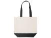Сумка для шоппинга Cotton из переработанного хлопка, 280 г/м2 (натуральный/черный)  (Изображение 4)