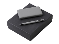 Подарочный набор Color it с металлической ручкой и повербанком (серый) 10000 mAh