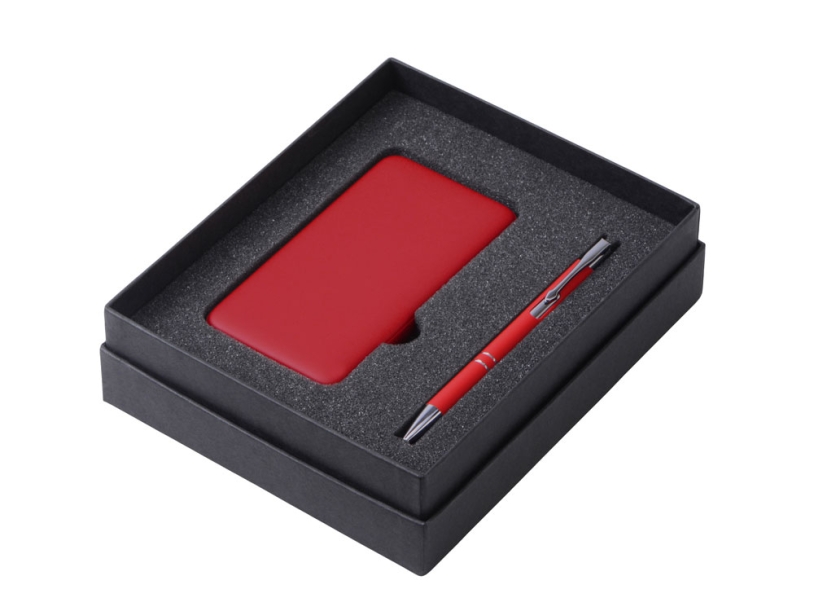 Подарочный набор Color it с металлической ручкой и повербанком (красный) 5000 mAh (Изображение 2)
